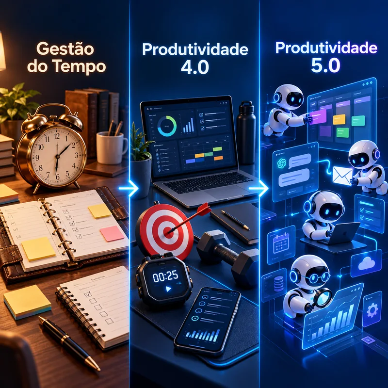 Da gestão do tempo à Produtividade 4.0 e à Produtividade 5.0, com inteligência artificial